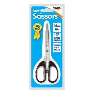 Wholesale Black Handle Scissors, 16cm Blister Carded