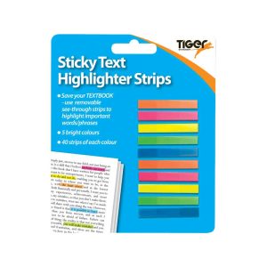 Wholesale Sticky Text Highlighter Strips Assorted Colours, Hang Pack