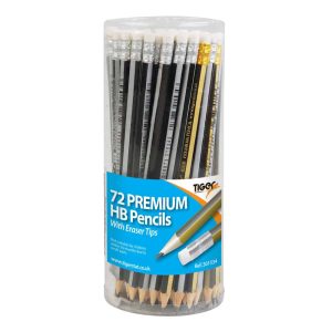 Wholesale Rubber Tipped HB Pencils in Tub