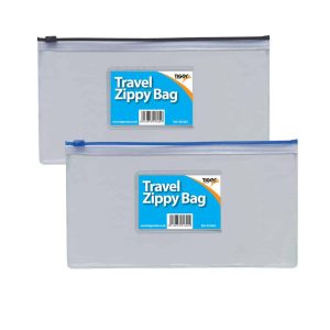 Wholesale DL Zippy Bag, Assorted Blue & Black Zips, 160 micron