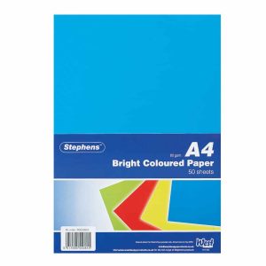 Wholesale Stephens A4 Bright Coloured Paper, 50 Sheets
