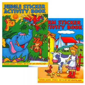 Animal Sticker & Activity Book, 36 page, 4 Assorted WP (PK96)