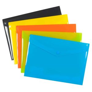 Wholesale A5 50% Recycled Assorted Colours Press Stud Wallets - eco075