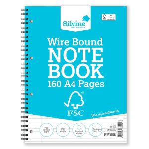 Wholesale Shorthand FSC A4 Twin wire Notebook, 160 pages, lined with margin - FSCTW80