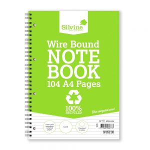 Wholesale Everyday 100% Recycled A4 Wirebound Notebook,104 Pages, Lined. - TWRE80