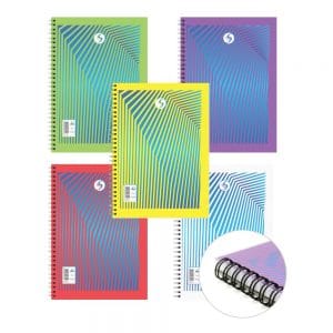 Wholesale Silvine Daze A4 Twin Wire PP Cover Notebook 140 pages 70gsm 5 Assorted Designs - PADPPA4