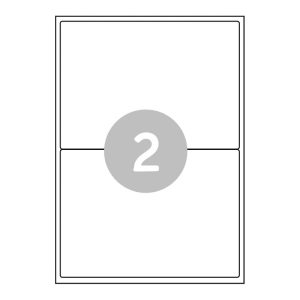 A4 Sheet Labels - 2 Labels per Sheet - RCL2 (500)