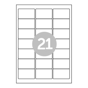 A4 Sheet Labels - 21 Labels per Sheet - RCL21 (500)