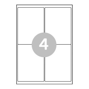A4 Sheet Labels - 4 Labels per Sheet - RCL4 (500)