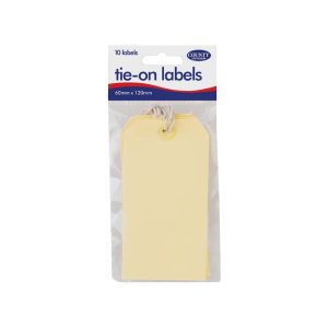 Parcel Manilla Tie-on Strung Labels (10) (PK12)