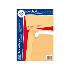 Manilla Brown Half Board Back Envelopes, C4 229x324mm (10s) (PK1)