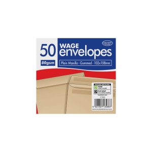 Manilla Wage/Money Envelopes - Plain, 102x108mm, 50's (PK1)