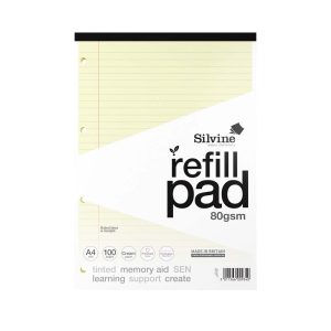 Silvine SEN Cream A4 Refill Pad, 100 pages, Pack 24