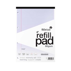 Silvine SEN Lilac A4 Refill Pad, 100 pages, Pack 24