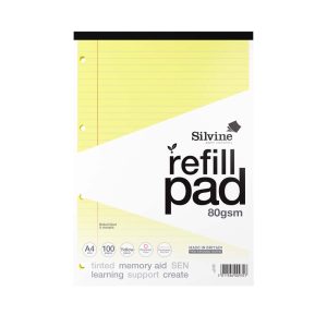 Silvine SEN Yellow A4 Refill Pad, 100 pages, Pack 24